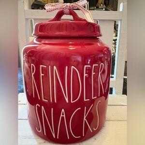 Rae Dunn Red Ceramic Canister